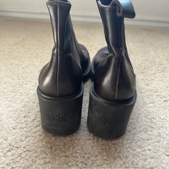 Calvin Klein | Ankle Chunky Brown Boots - Picture 8 of 11